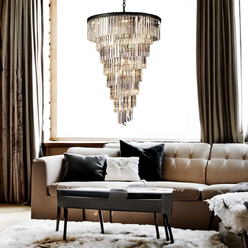 Duża lampa wisząca do salonu/jadalni kryształy spirala HERRA 80cm (4)