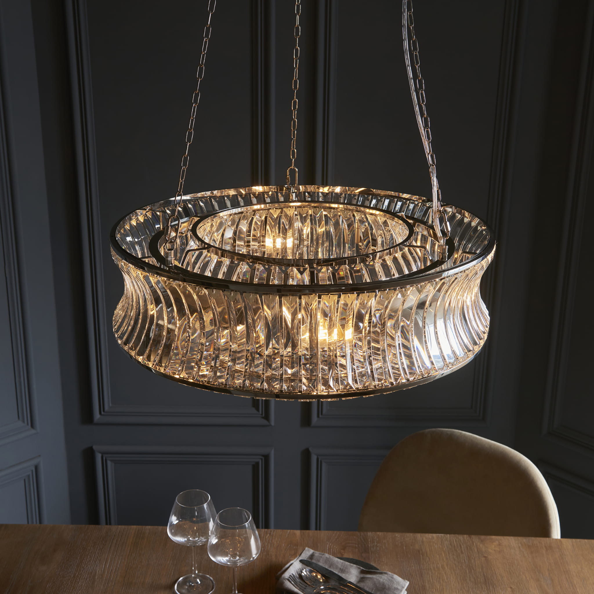 Lampa wisząca żyrandol okrągły kryształy JASTRA Lighting nr.1 6x6W E14 (5)