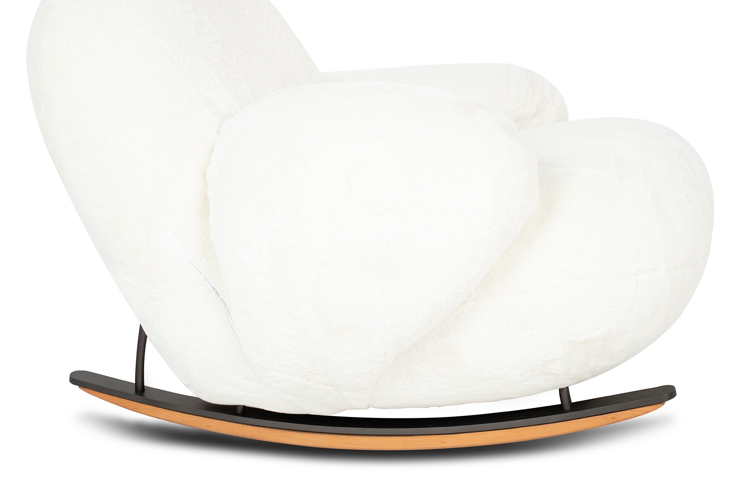 Fotel bujany PLUSH FUR biały (8)