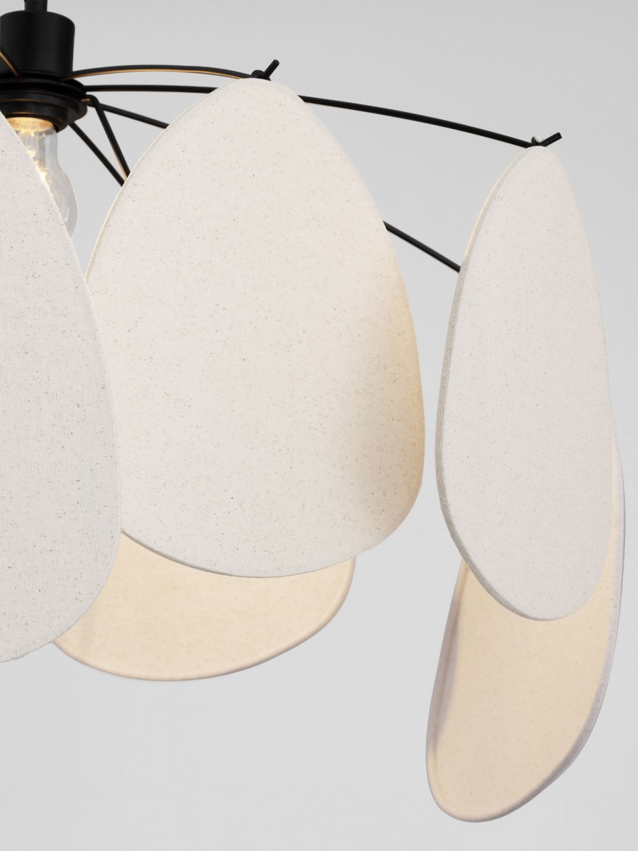 Lampa wisząca ANILO beżowa len/metal tkanina 12W E27 (4)