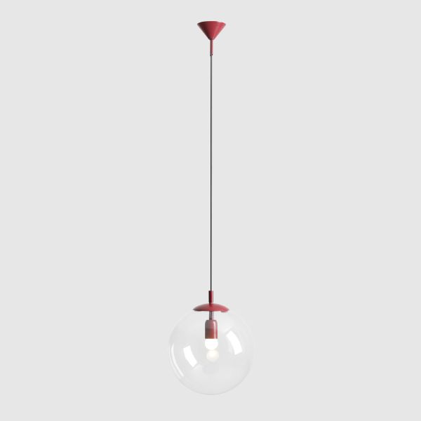 GLOBE RED 562G15 czerwona Lampa wisząca Aldex przeźroczysta kula E27 (4)