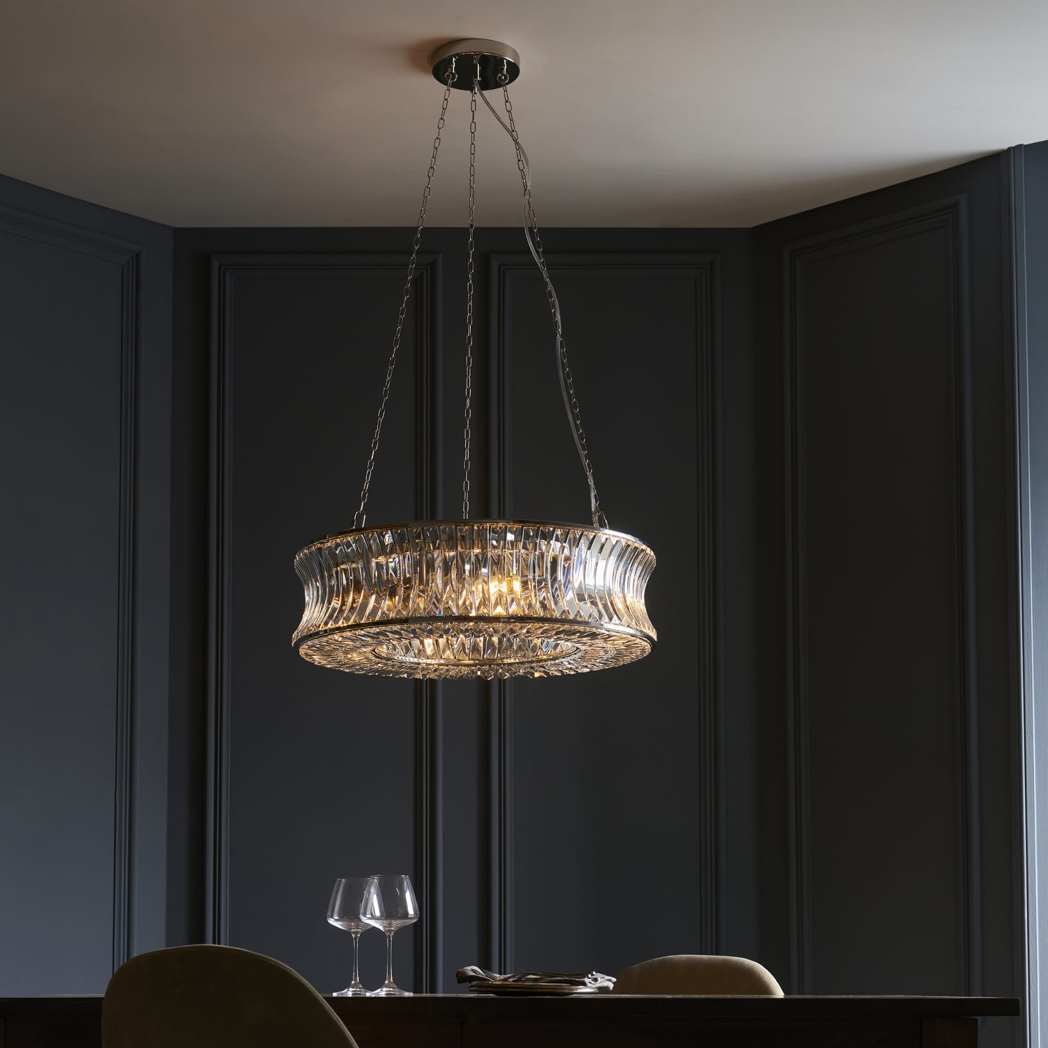 Lampa wisząca żyrandol okrągły kryształy JASTRA Lighting nr.1 6x6W E14 (4)
