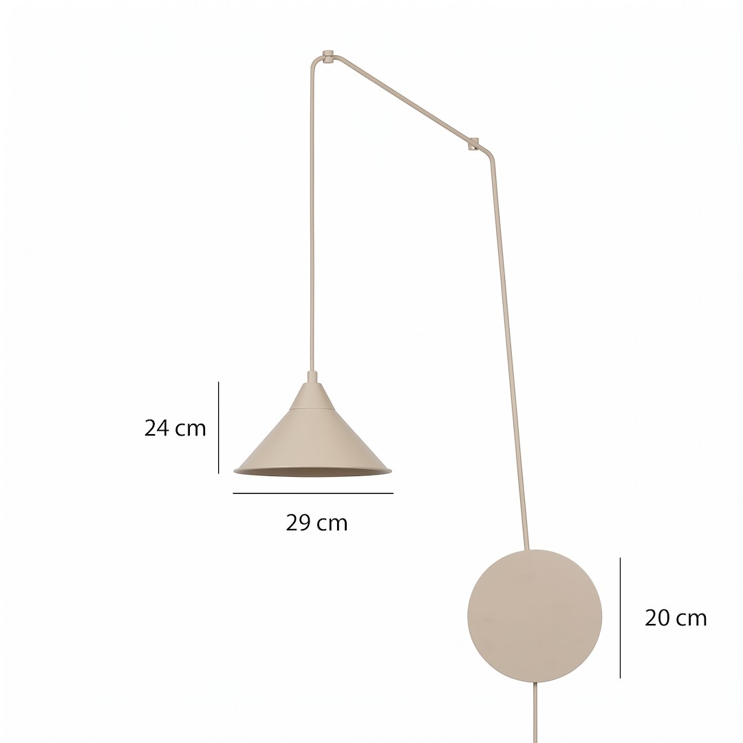 Lampa wisząca żyrandol ze stożkiem ścienna ABRAMO 1 MOKKA 1786/1 Emibig (5)