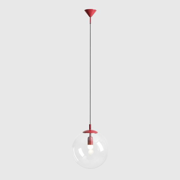 GLOBE RED 562G15 czerwona Lampa wisząca Aldex przeźroczysta kula E27 (3)