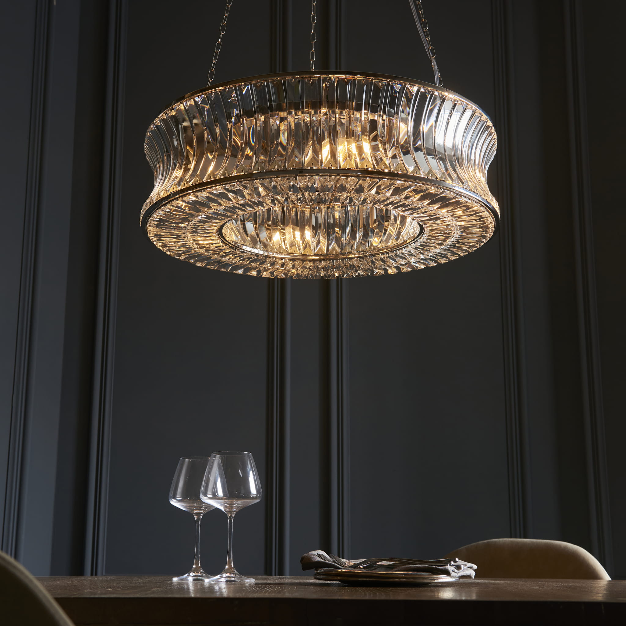 Lampa wisząca żyrandol okrągły kryształy JASTRA Lighting nr.1 6x6W E14 (3)