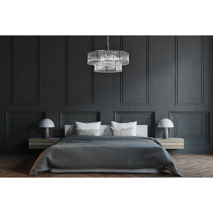 ŻYRANDOL chrom lampa wisząca sufitowa glamour kryształy ESSA E14 IP20 (3)