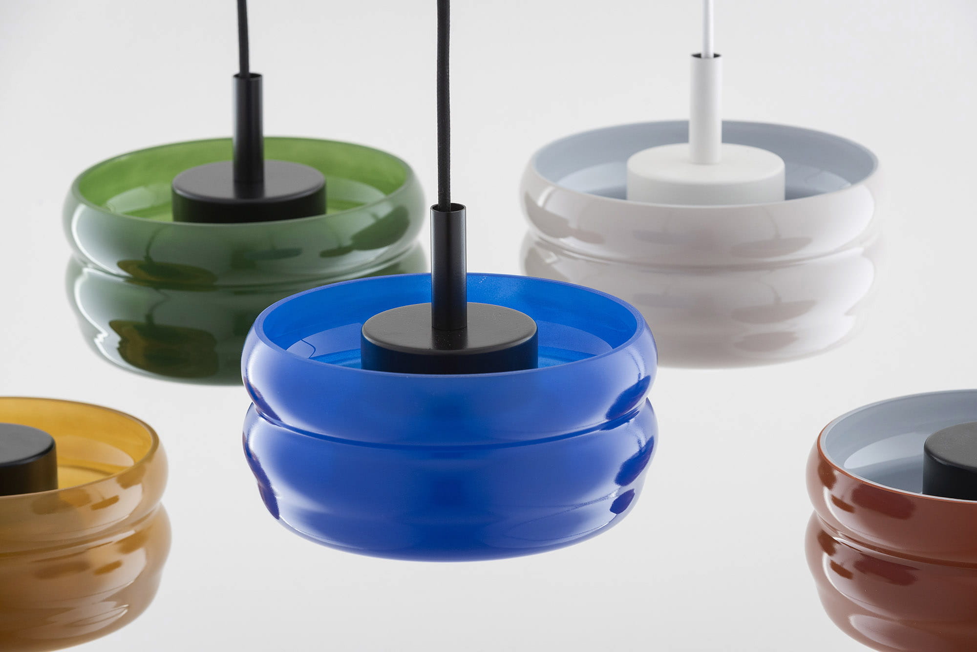 Lampa wisząca kobaltowa kulka biała LAMPA WISZĄCA TEVO G9 8818 (7)