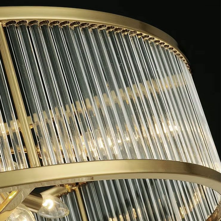 ŻYRANDOL złota lampa wisząca sufitowa glamour kryształy ESSA E14 IP20 (5)
