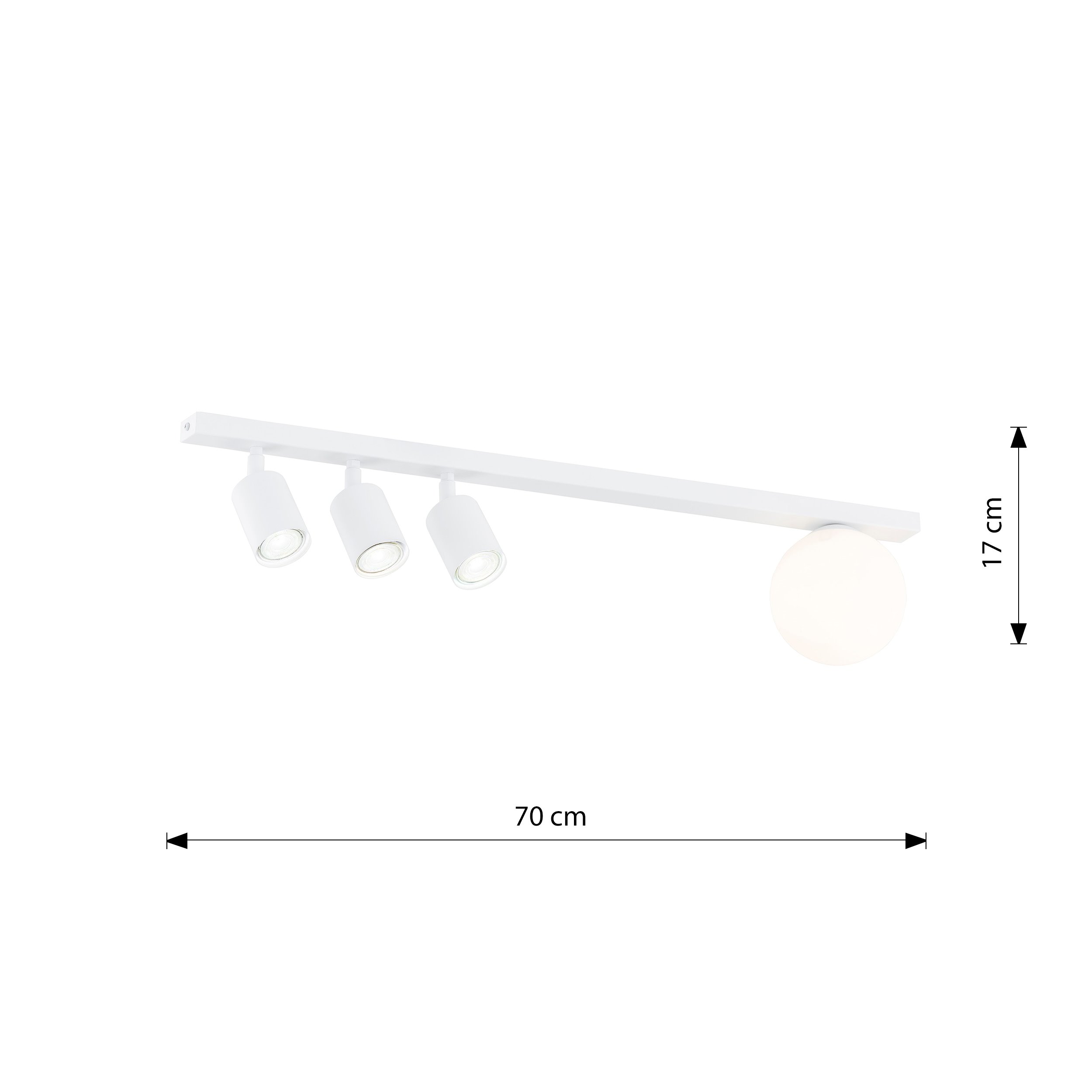  Lampa sufitowa listwa biała spot reflektor kula biała BASTER 4 WHITE 1315/4 (5)