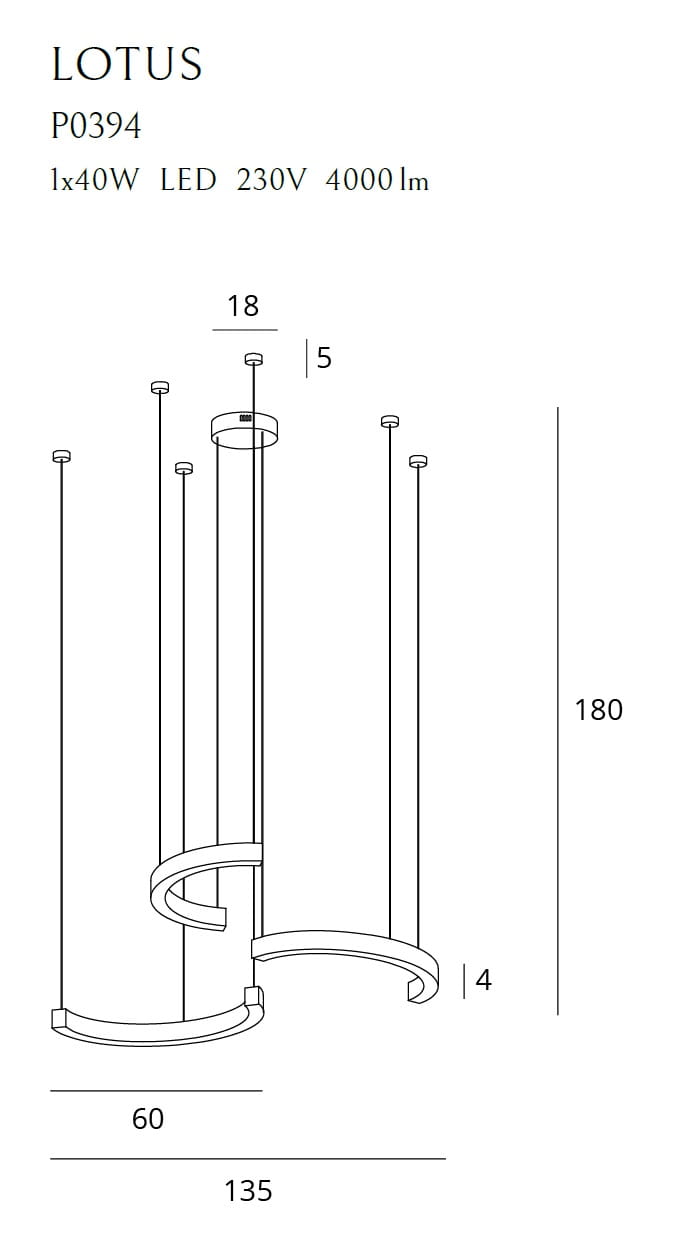 Lotus lampa wisząca złota P0394D MaxLight