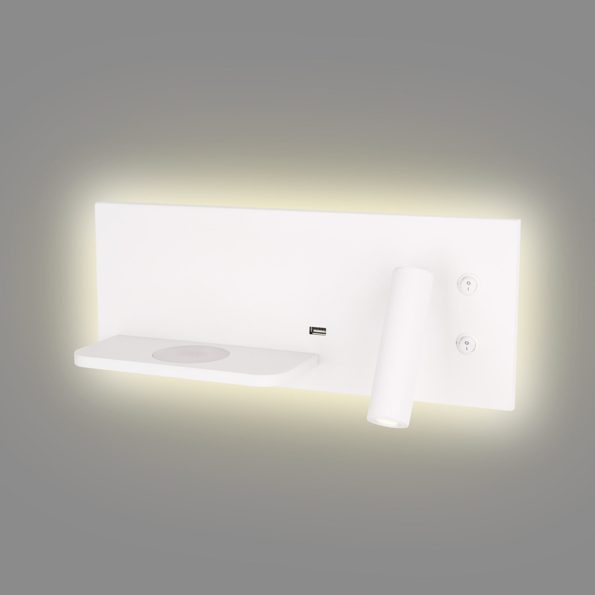  KINKIET biały z gniazdem USB i ładowarką indukcyjną SUPERIOR W0291L Maxlight