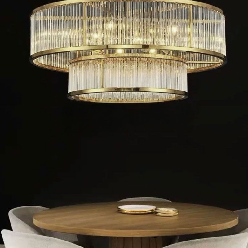 ŻYRANDOL złota lampa wisząca sufitowa glamour kryształy ESSA E14 IP20 (4)