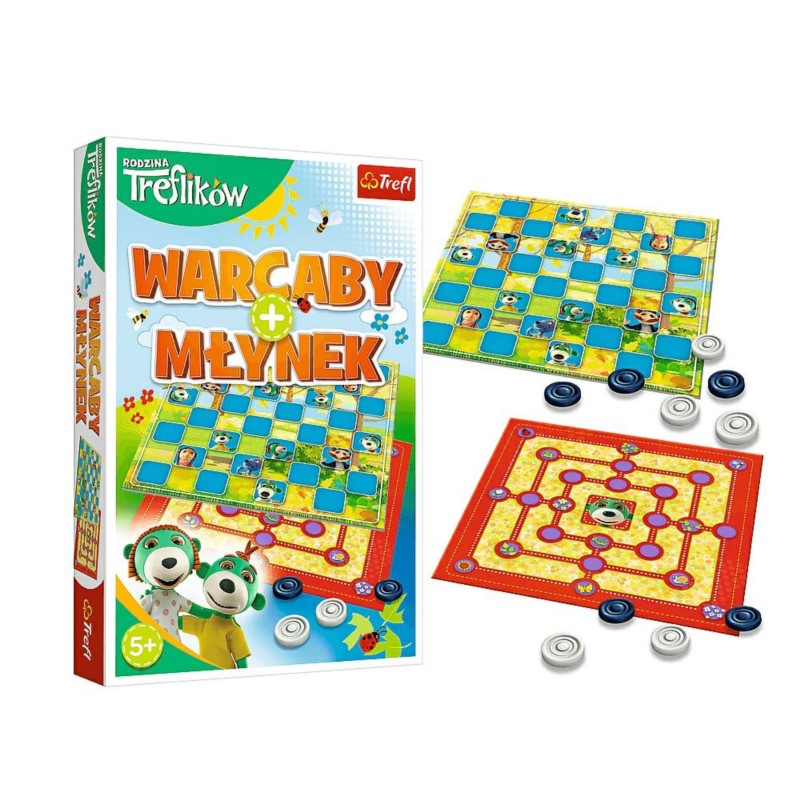 Trefliki 2 w 1 Warcaby Młynek