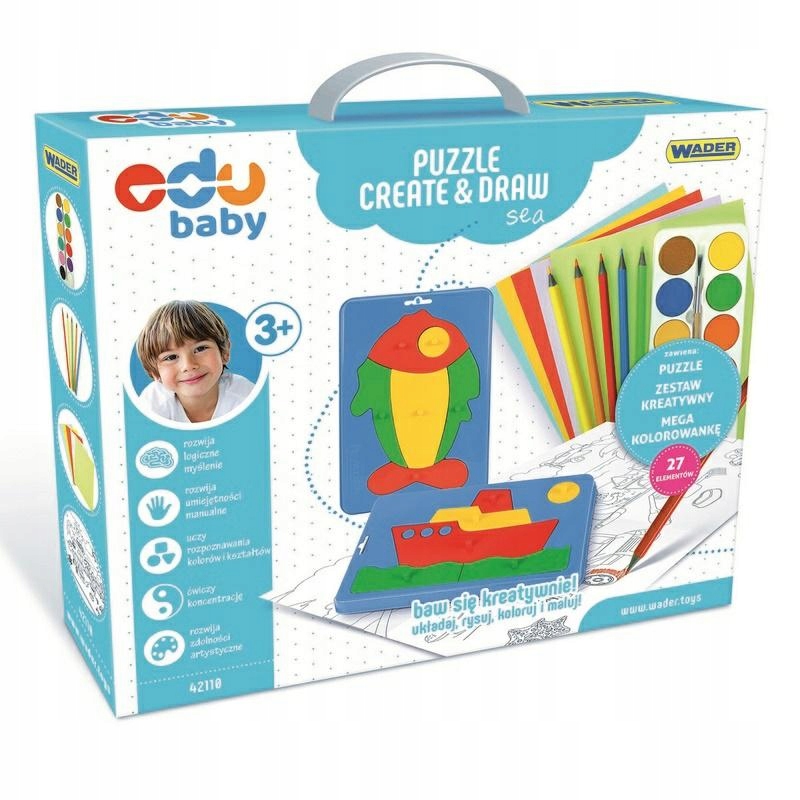 WADER PUZZLE CREAT`N`DRAW MORZE KOLOROWANKI 42110