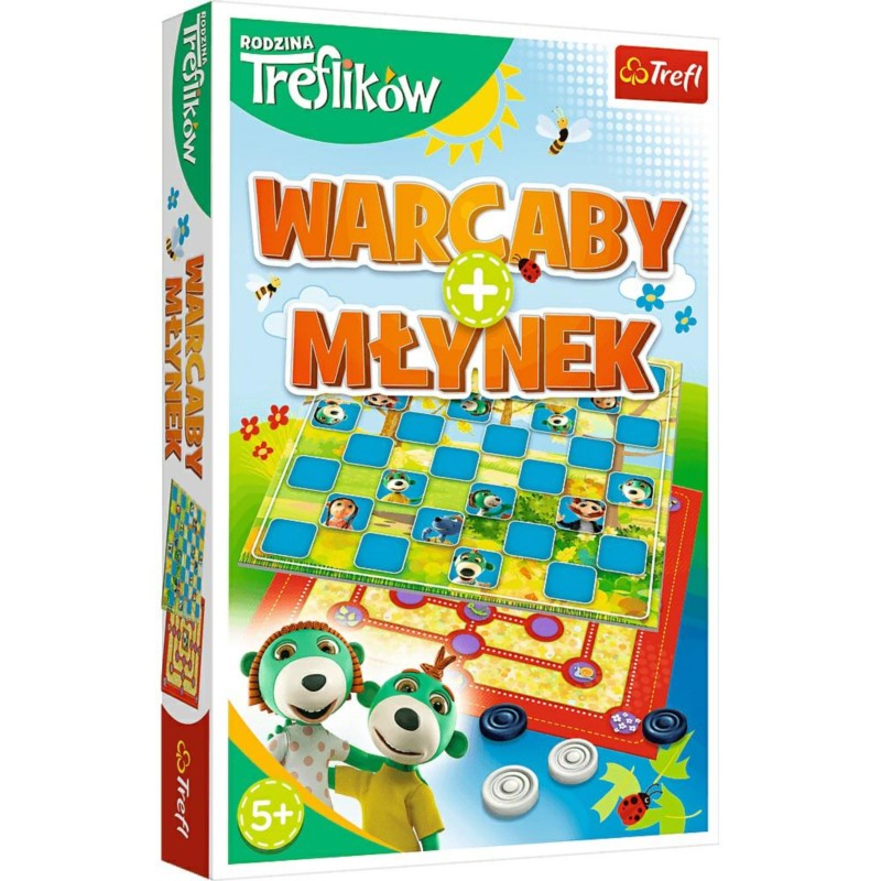 Trefliki 2 w 1 Warcaby Młynek