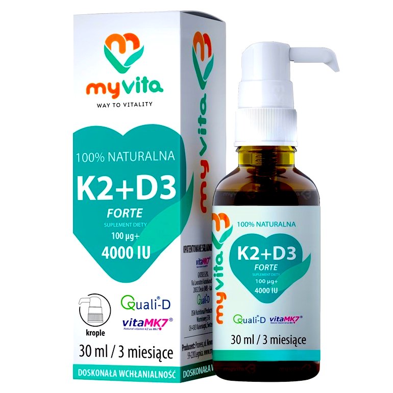MyVita Witamina K2 100mcg + D3 4000 IU FORTE - krople 30ml