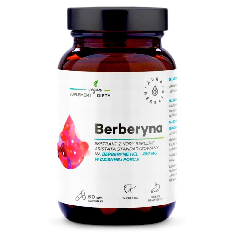 Aura Herbals Berberyna 490mg 60 kapsułek Berberis aristata