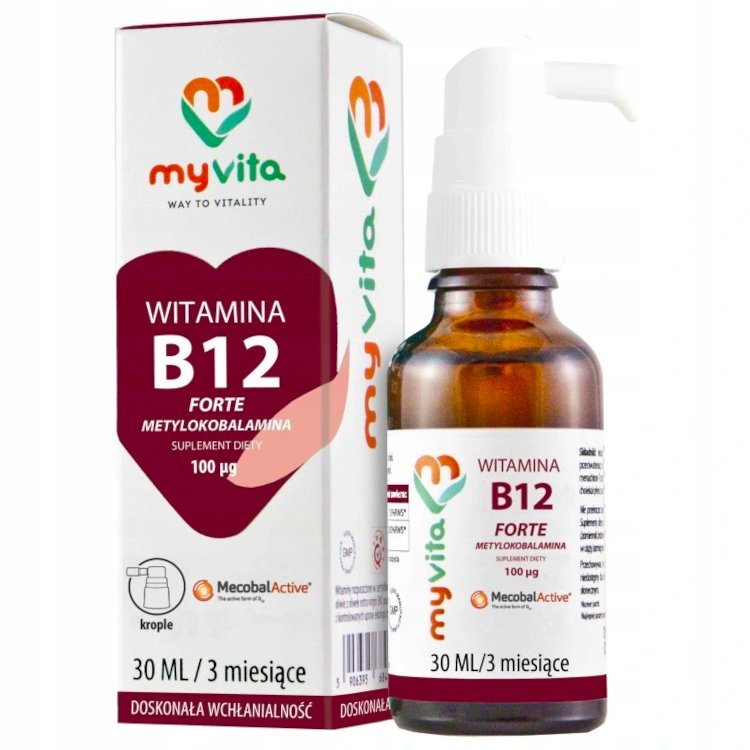 Witamina B12 krople 30ml Myvita metylokobalamina