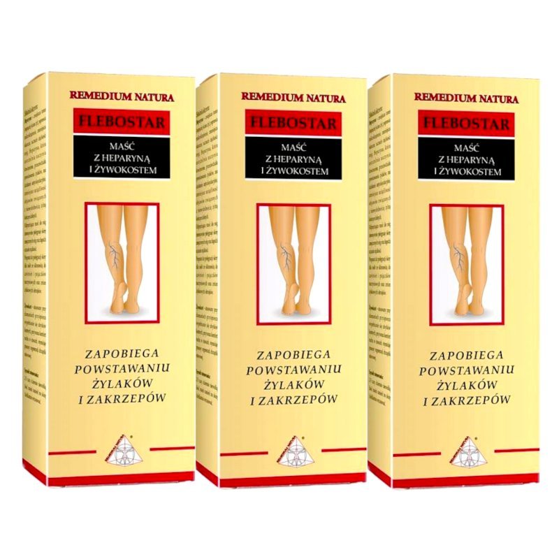 Flebostar 3 tuby x 75ml Masc z heparyna i zywokostem Remedium Natura