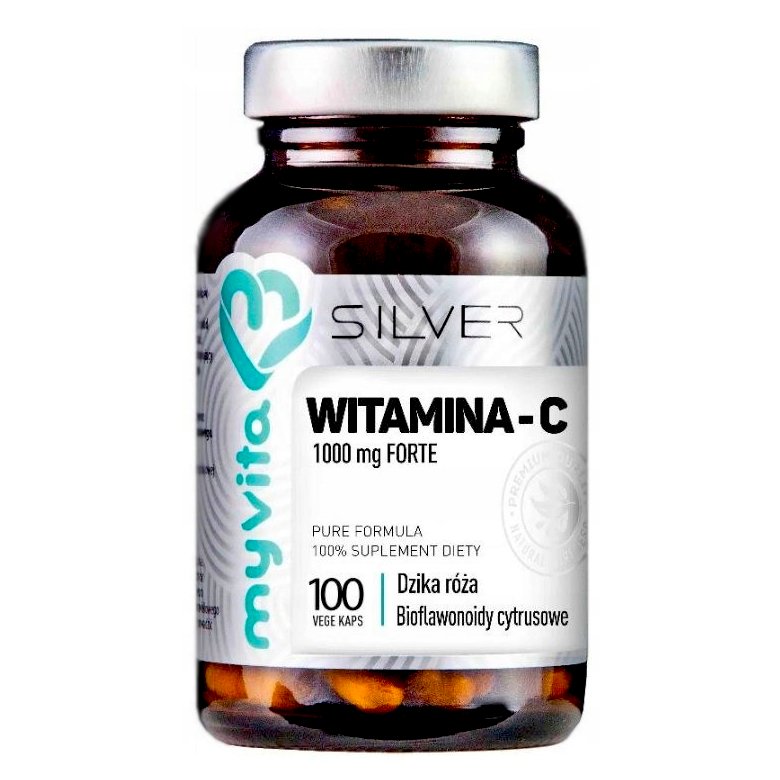 Witamina C Forte 100 kaps Silver MyVita z różą i bioflawonoidami