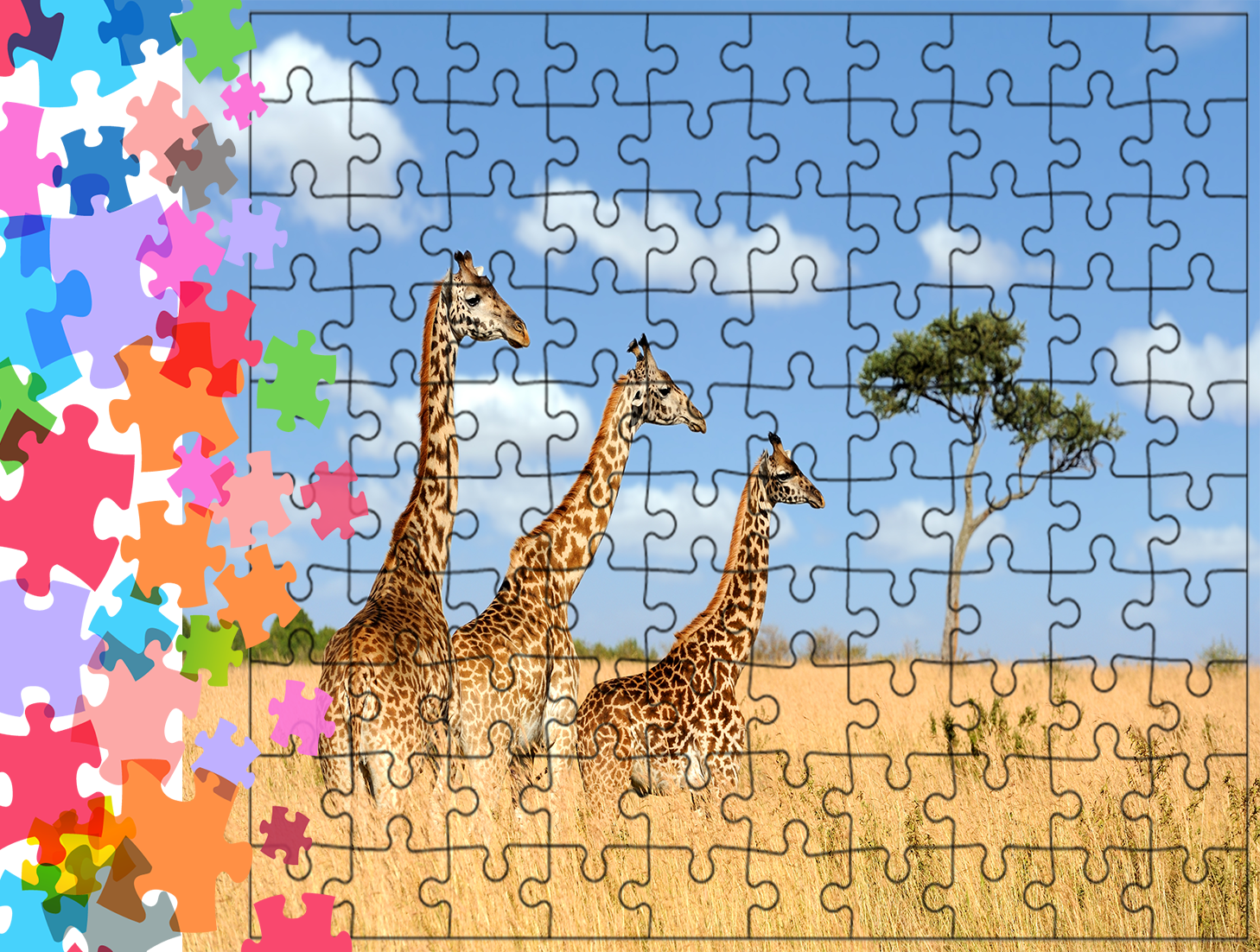 Puzzle tradycyjne Zwierzęta - Żyrafa