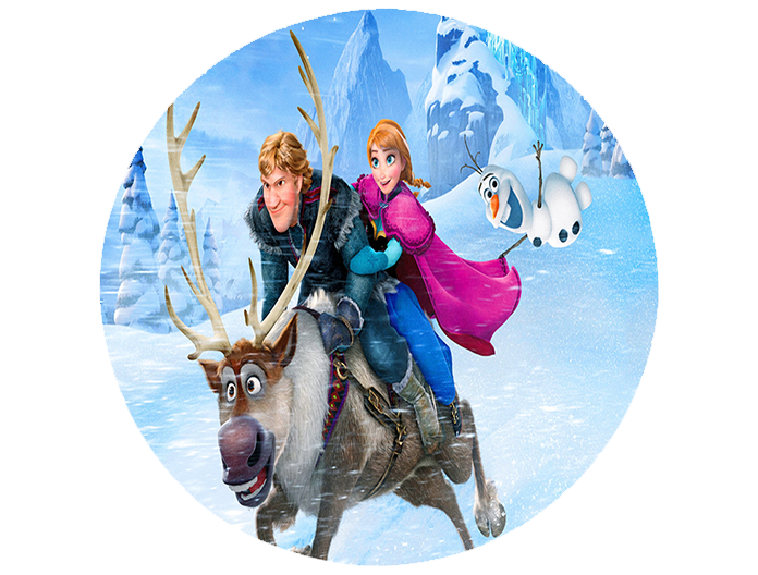 Opłatek na tort Kraina Lodu