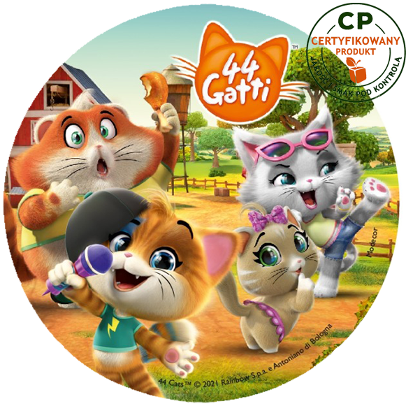 Opłatek na tort Koty