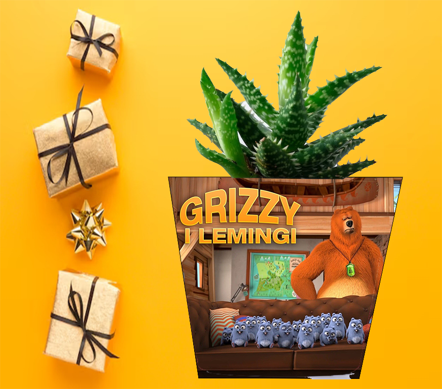 Doniczka do kwiatów/roślin - Grizzy i Lemingi