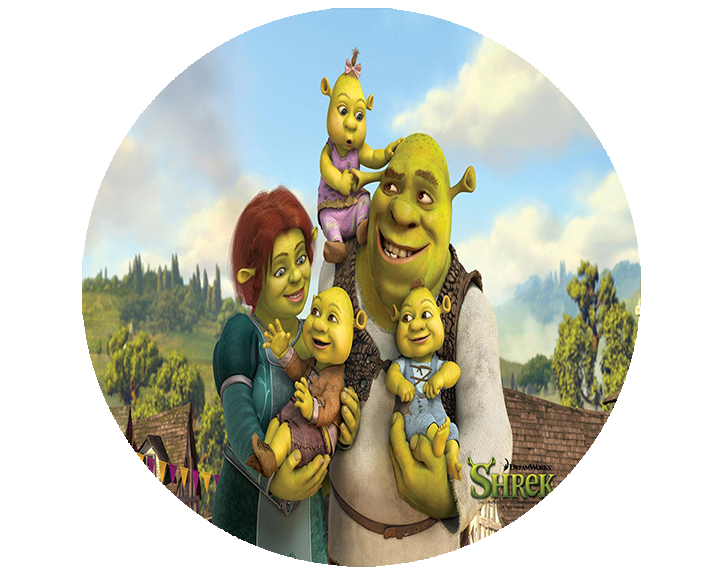 Opłatek na tort Shrek