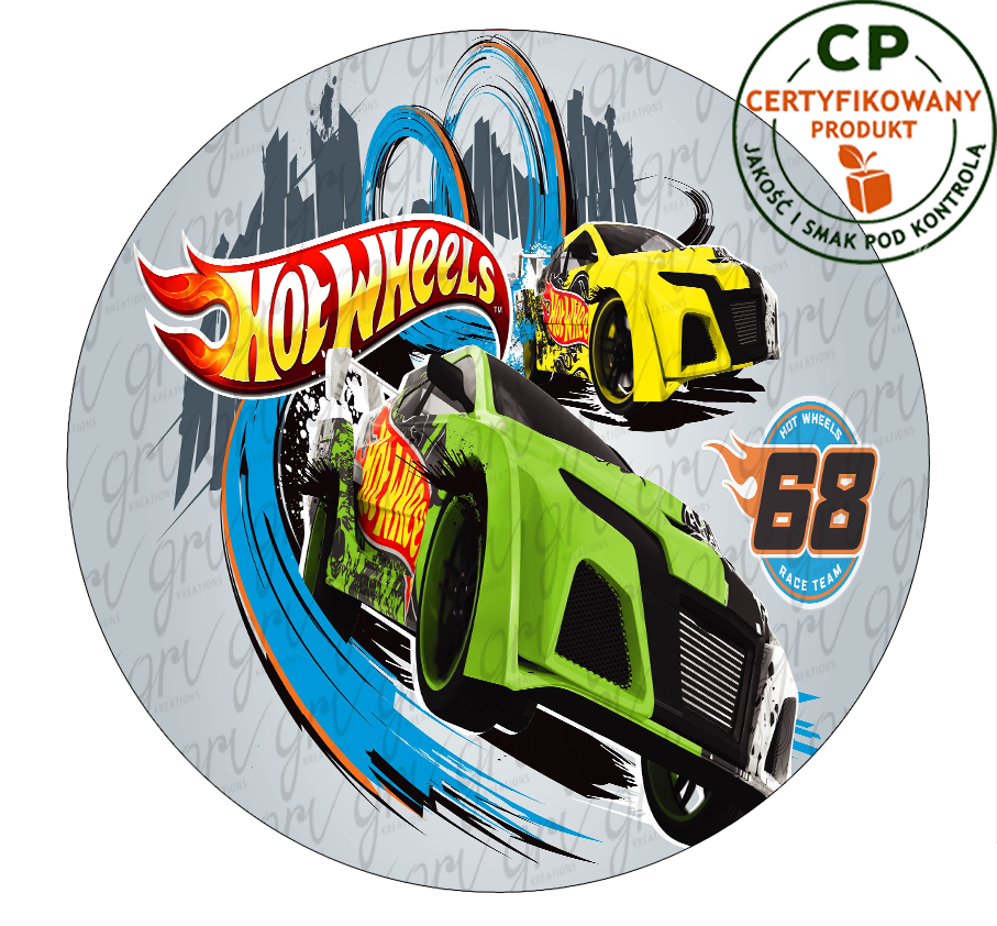 Opłatek na tort Hot Wheels