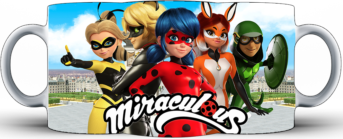 Kubek ceramiczny Biedronka i Czarny Kot - Miraculous