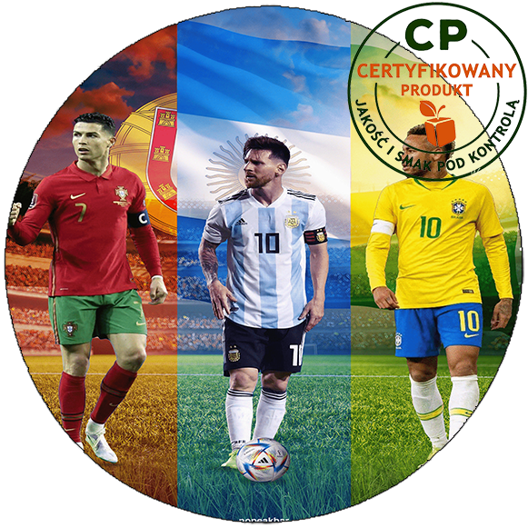 Opłatek na tort Ronaldo Messi Neymar - dla fana