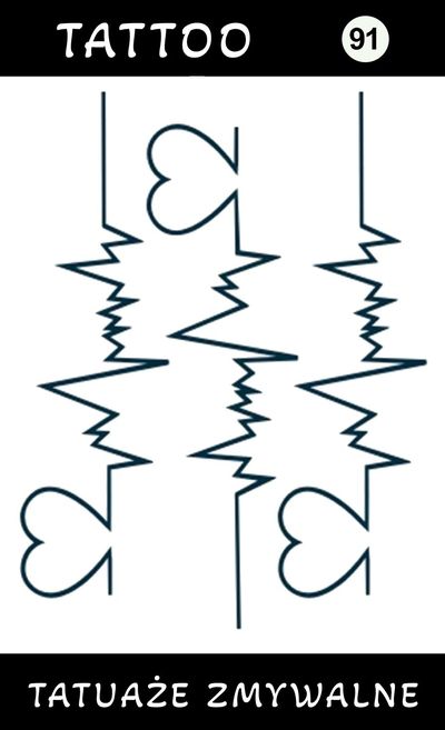 Tatuaże zmywalne Rytm Serca