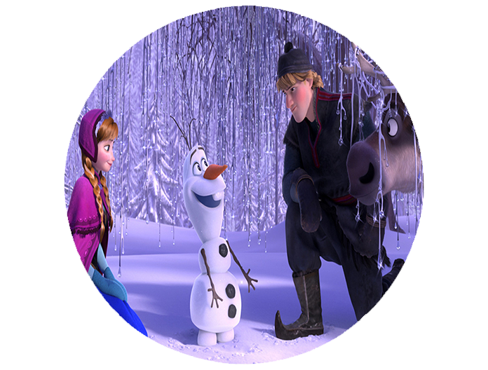 Opłatek na tort Kraina Lodu