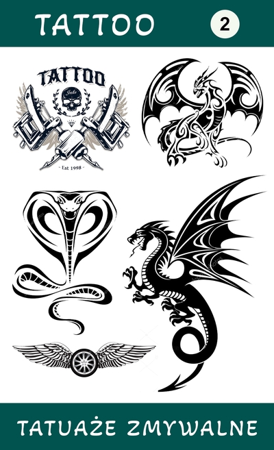 Tatuaże zmywalne Smoki