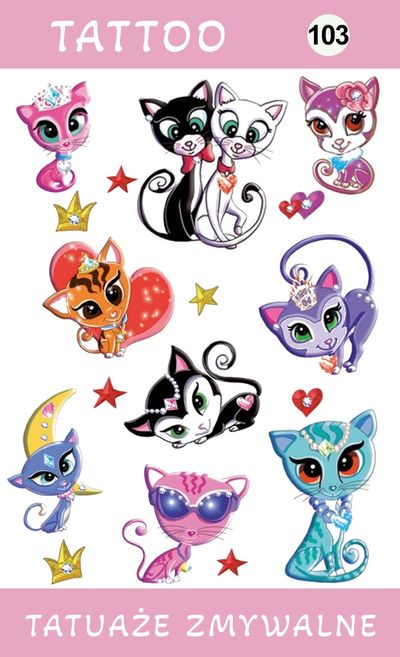 Tatuaże zmywalne Kotki