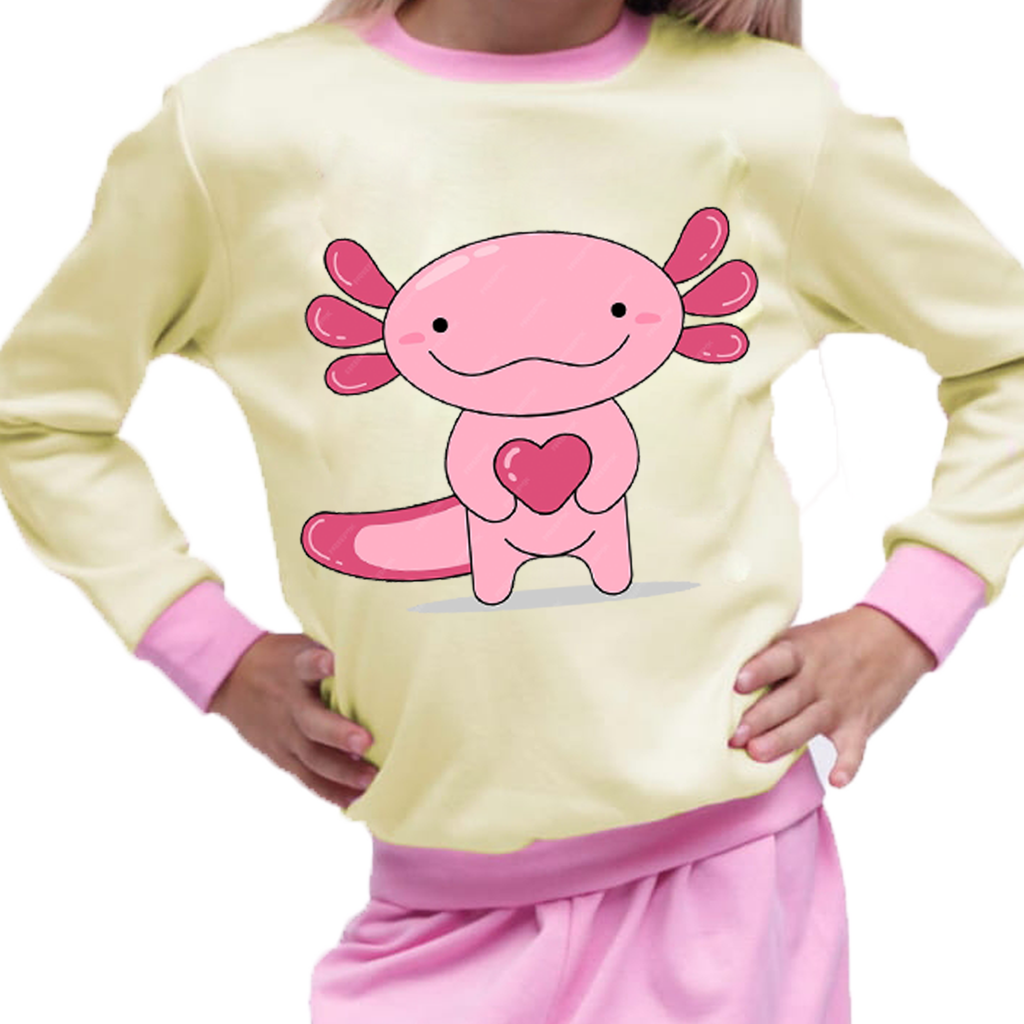 Piżama dziecięca Axolotl z Sercem