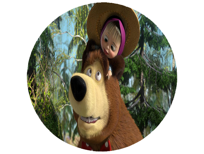 Opłatek na tort Masza i Niedzwiedź