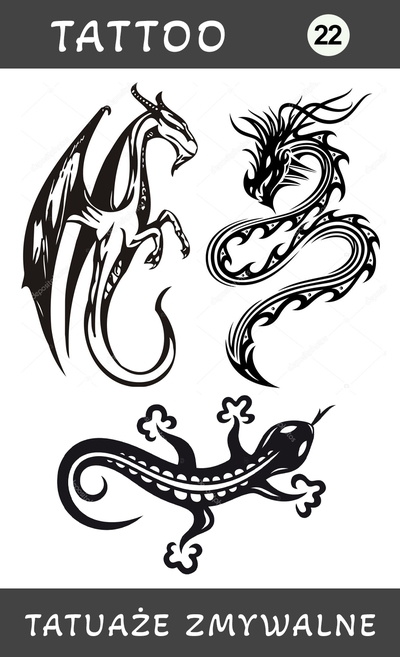 Tatuaże zmywalne Smoki