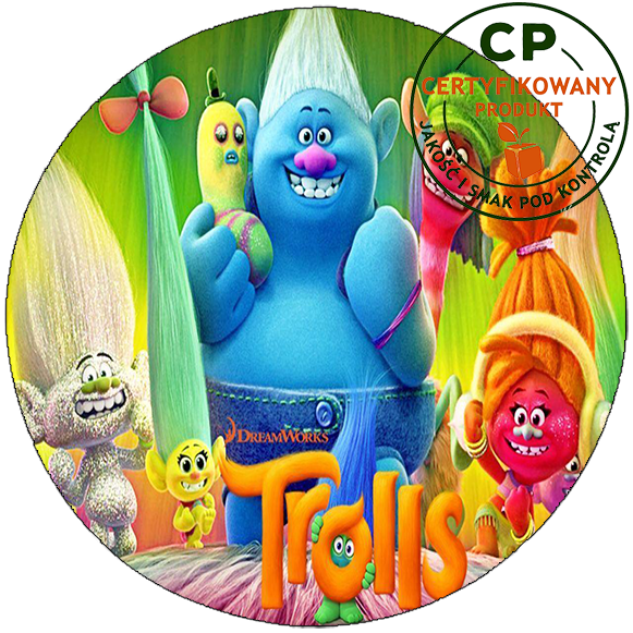 Opłatek na tort Trolls Trolle