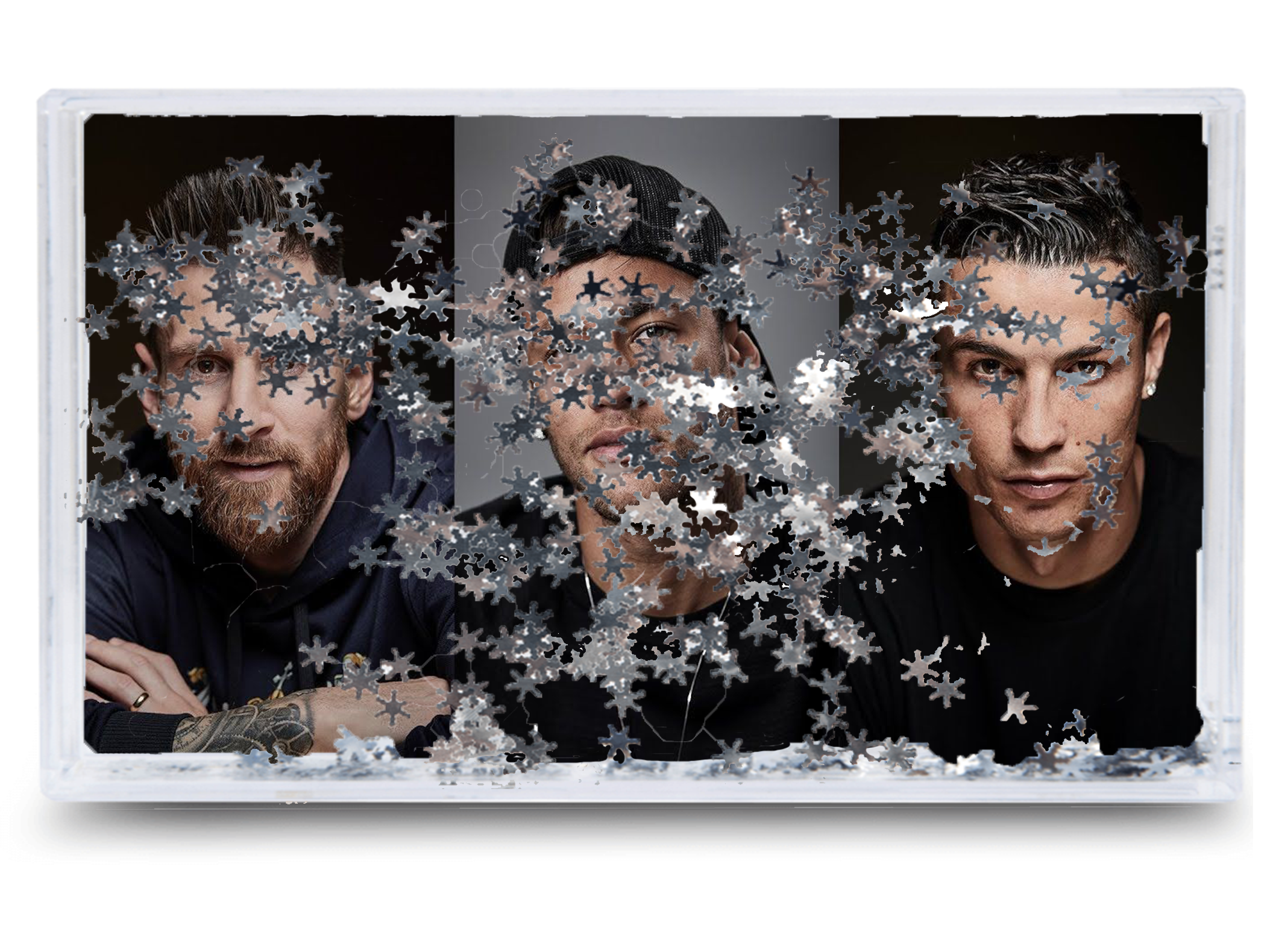 Akwarium - Ramka wodna 3D - Messi, Ronaldo, Neymar