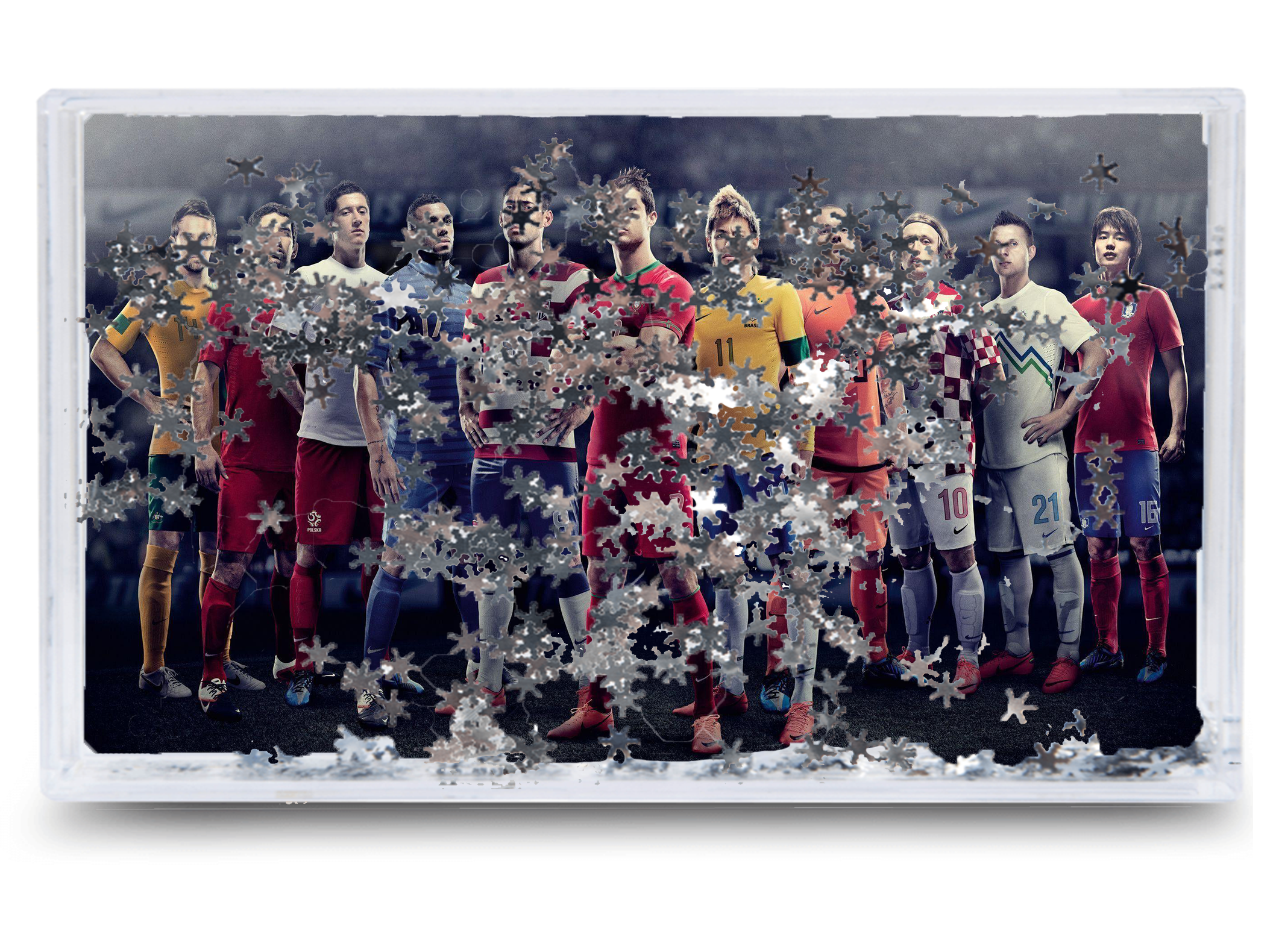 Akwarium - Ramka wodna 3D - Messi, Ronaldo, Neymar