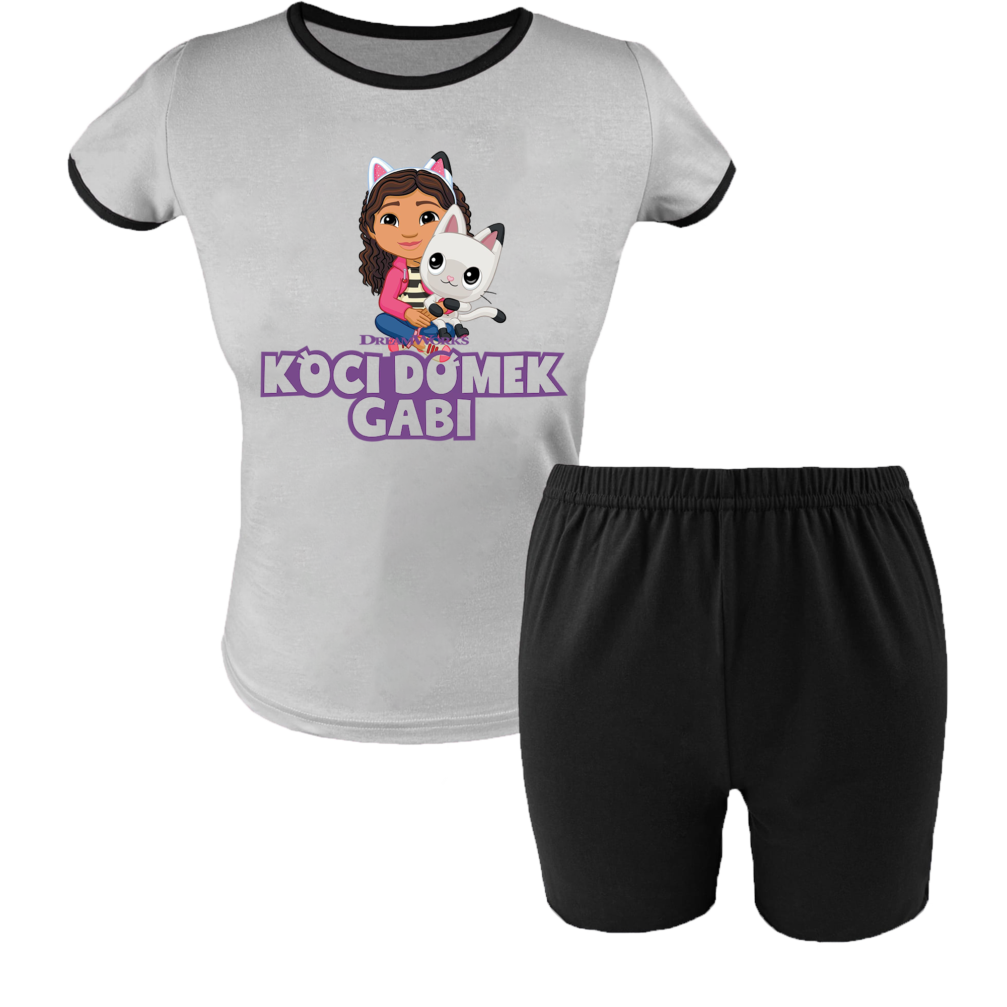 Krótka Piżama dziecięca - Koci Domek Gabi