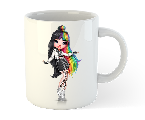 Kubek ceramiczny z imieniem Rainbow High