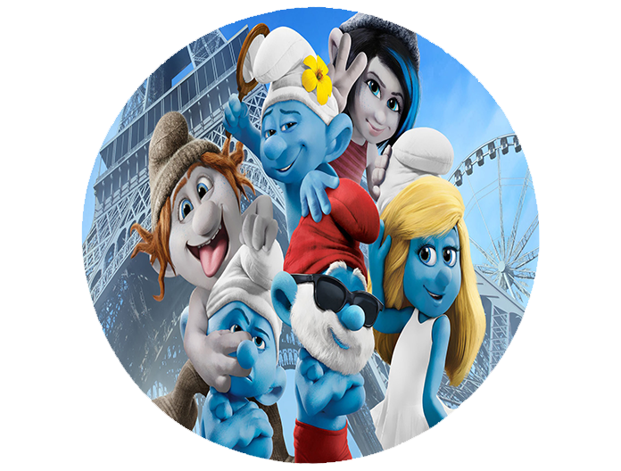 Opłatek na tort Smerfy