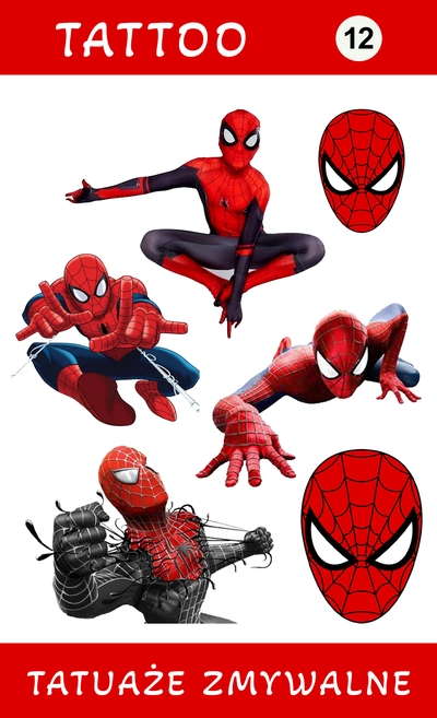 Tatuaże zmywalne Spiderman