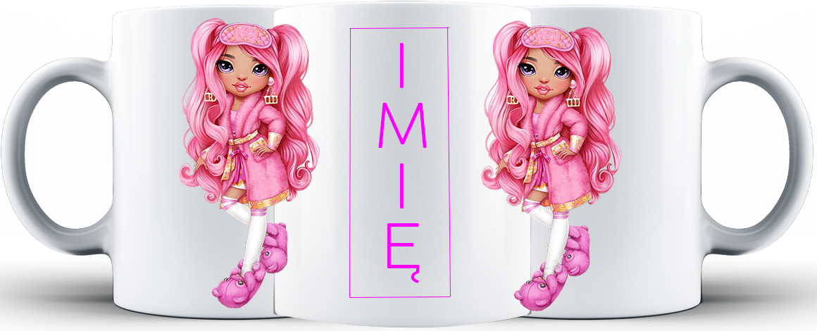 Kubek ceramiczny z imieniem Rainbow High