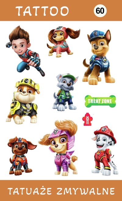 Tatuaże zmywalne Psi Patrol