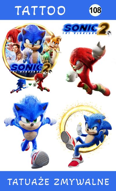Tatuaże zmywalne Sonic