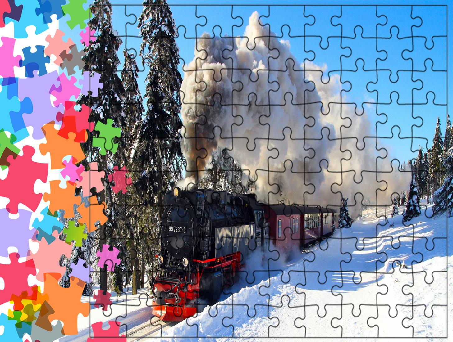 Puzzle tradycyjne Pociągi - Train